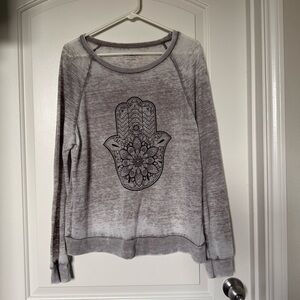 Miken Gray Hamsa Graphic Sweatshirt casual, extras soft and comfy